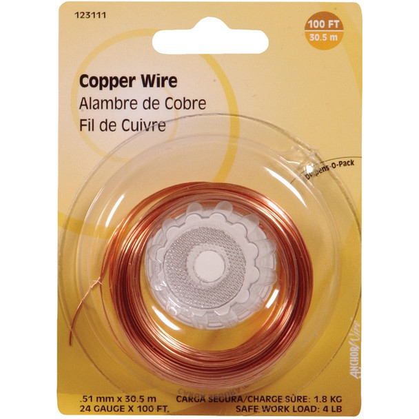Hillman Anchor Wire 100 Ft. 24 Ga. Copper General Purpose Wire 123111