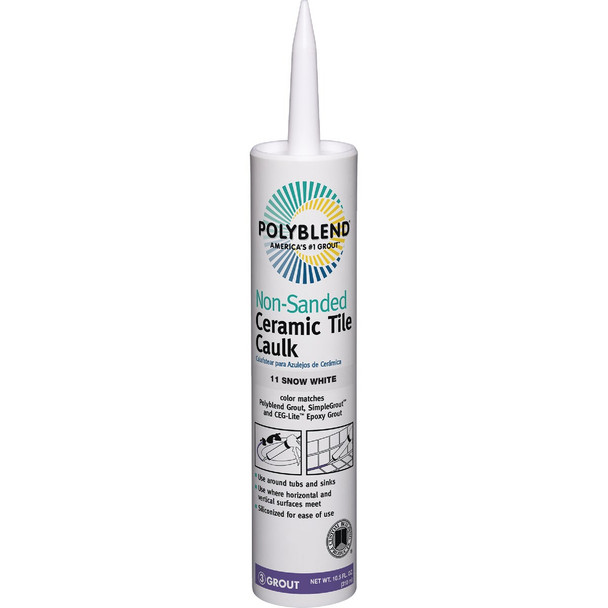 Polyblend 10.5 Oz. #11 Snow White Non-Sanded Ceramic Tile Caulk PC1110N-6