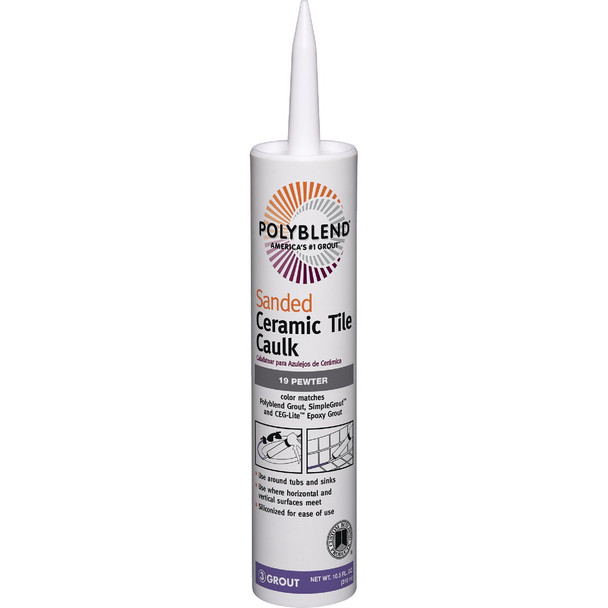 Polyblend 10.5 Oz. #19 Pewter Sanded Ceramic Tile Caulk PC1910S-6