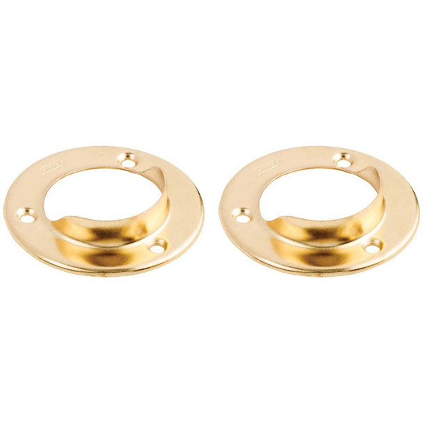 National Hardware 1-3/8 In. Satin Brass Steel Closet Rod Socket (2-Pack)