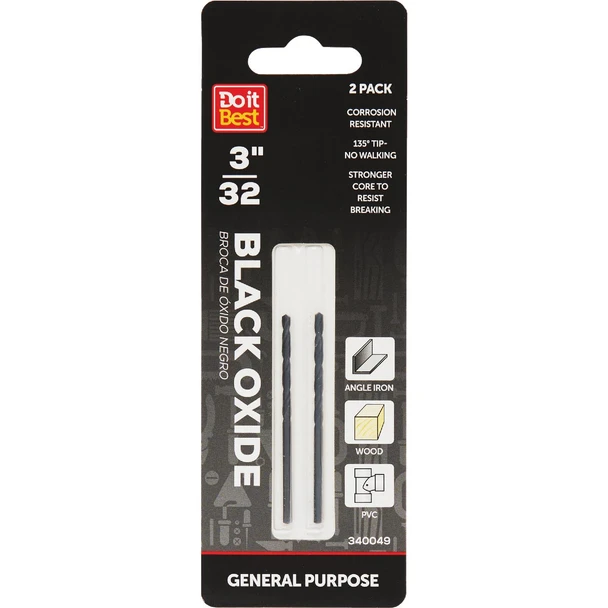 Do it Best 3/32 In. Black Oxide Drill Bit (2-Pack) QJDIB-DB-019