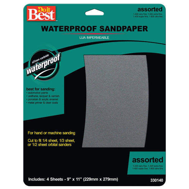 SIM Supply, Inc. 4pk Astd Wet Sandpaper 330140GA