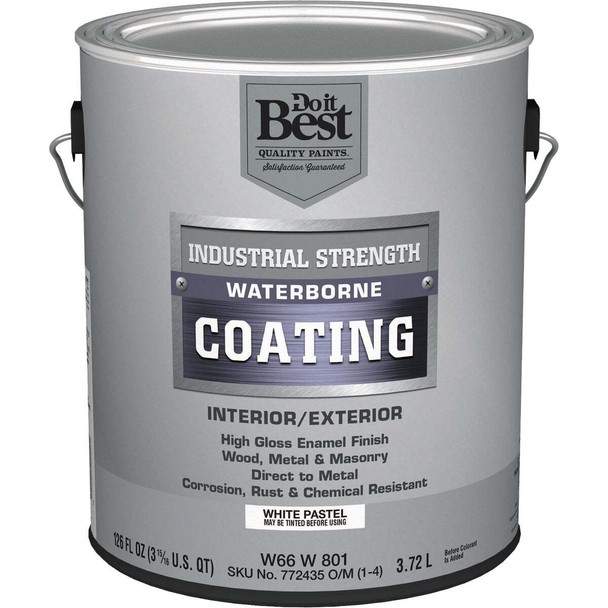 Do it Best Pastel Base Waterborne Industrial Enamel, White, 1 Gal. W66W00801-16