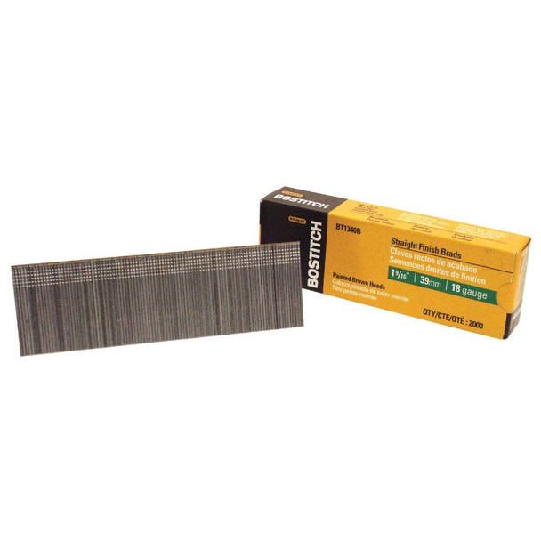 Bostitch 18-Gauge Coated Brad Nail, 1-9/16 In. (2000 Ct.) BT1340B