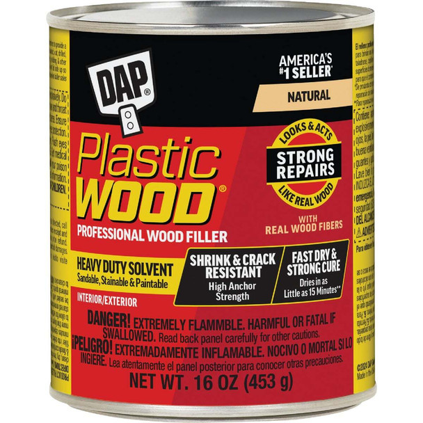 DAP Plastic Wood 16 Oz. Natural Solvent Professional Wood Filler 7079821506