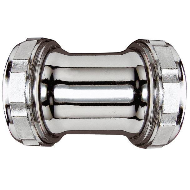 Do it Best 1-1/4 In. Chrome-Plated Brass Straight Coupling DIB669PC
