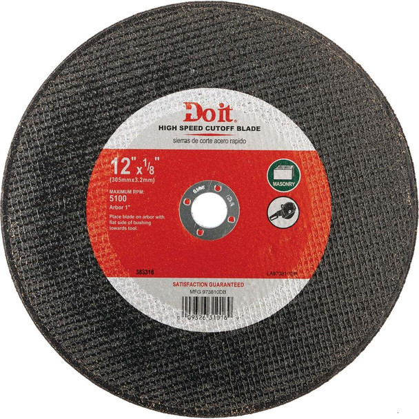 Do it Type 1 12 In. x 1/8 In. x 1 In. Masonry Cut-Off Wheel 973810DB