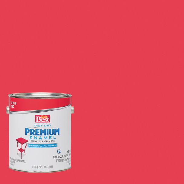 Do it Best Fast Dry Acrylic Latex Gloss Premium Enamel, Red, 1 Gal. 203761D