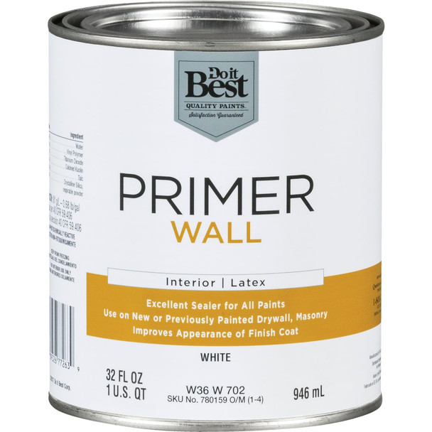 Do it Best Interior Latex Wall Primer, White, 1 Qt. W36W00702-44