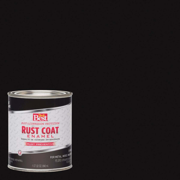 Do it Best Rust Coat Oil-Based Flat Enamel, Black, 1 Qt. 203567D