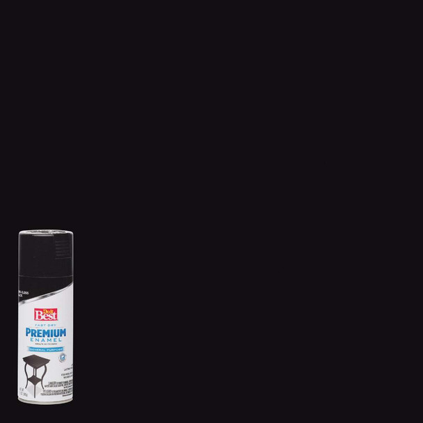 Do it Best Premium Enamel 12 Oz. Semi-Gloss Spray Paint, Black 203491D