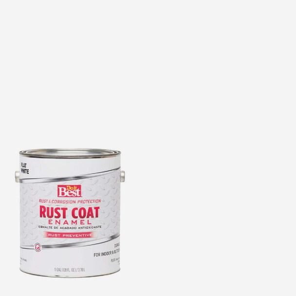 Do it Best Rust Coat Oil-Based Flat Enamel, White, 1 Gal. 203707D