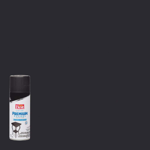Do it Best Premium Enamel 12 Oz. Flat Spray Paint, Black 203463D