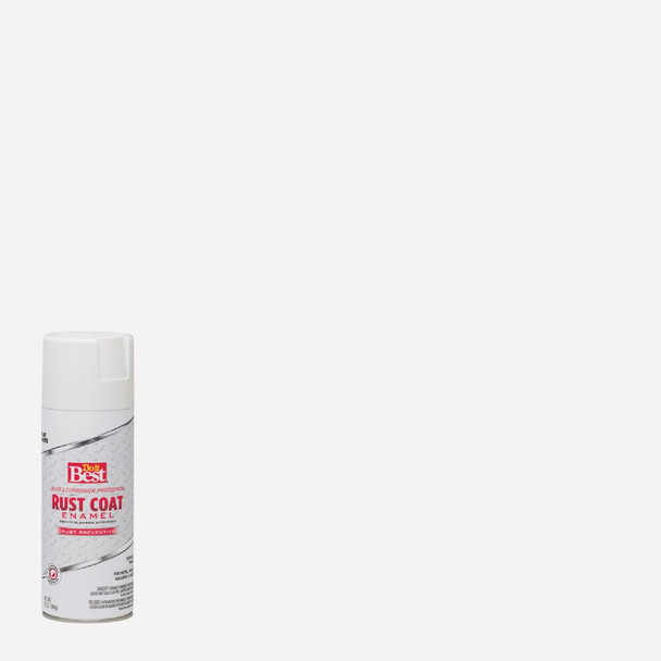 Do it Best Rust Coat Satin White Flat 12 Oz. Anti-Rust Spray Paint 203544D