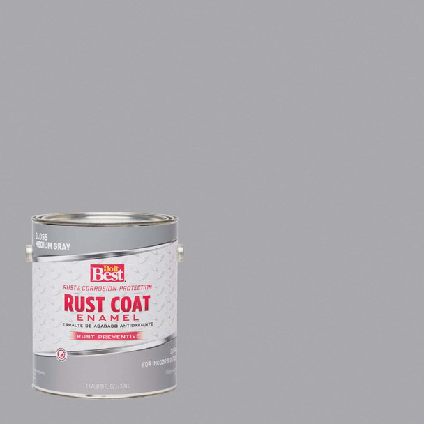 Do it Best Rust Coat Oil-Based Gloss Enamel, Medium Gray, 1 Gal. 203703D