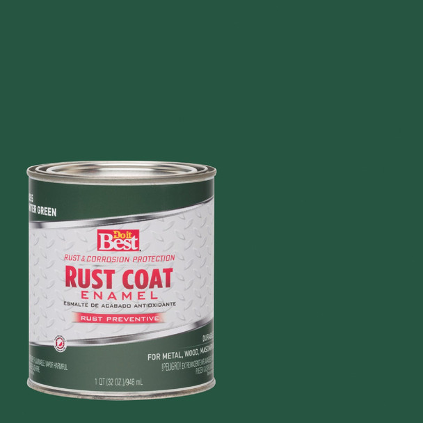 Do it Best Rust Coat Oil-Based Gloss Enamel, Hunter Green, 1 Qt. 203572D