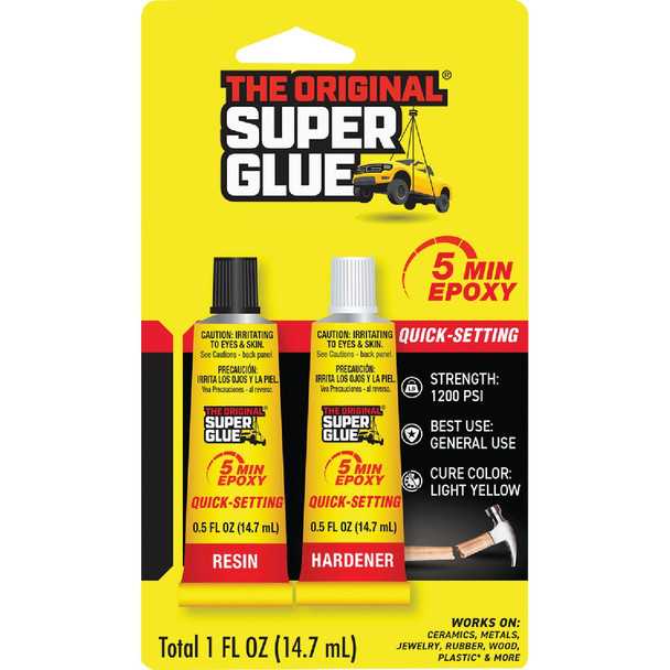 The Original Super Glue 5 Min. Epoxy 1/2 Oz. Resin and Hardener Tubes 11710390