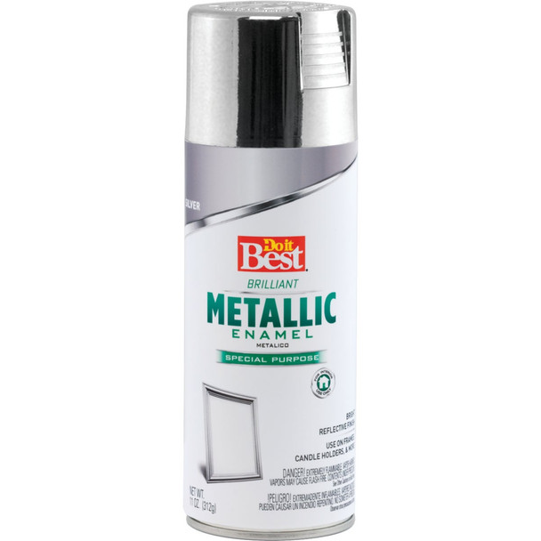 Do it Best 11 Oz. Metallic Satin Enamel Spray Paint, Silver 203295D