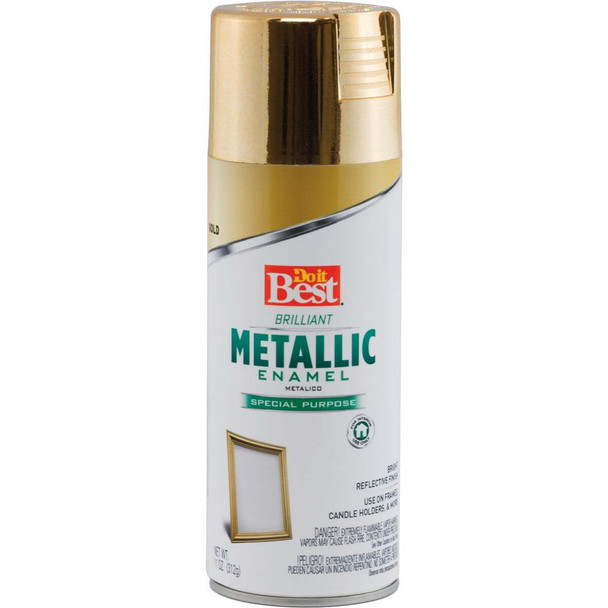 Do it Best 11 Oz. Metallic Satin Enamel Spray Paint, Gold 203296D