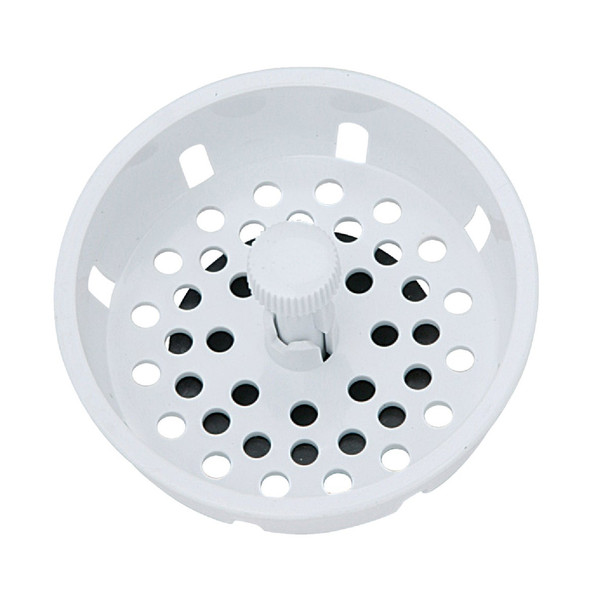 Keeney 3-1/2 In. White Basket Strainer Stopper K2082026