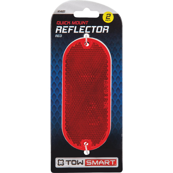 TowSmart Quick Mount Oblong Red Reflector (2-Pack) 1461
