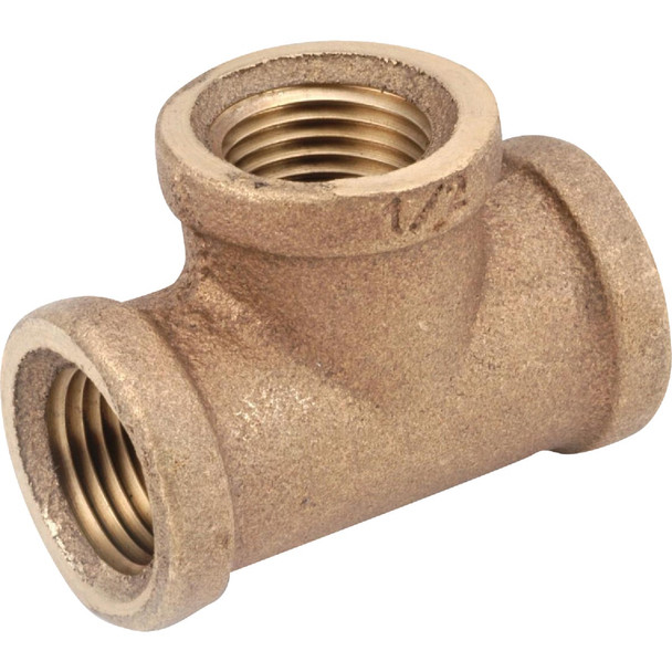 Anderson Metals 3/4 In. Red Brass Threaded Tee 738101-12