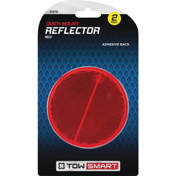 TowSmart Quick Mount Round Red Reflector (2-Pack) 1475