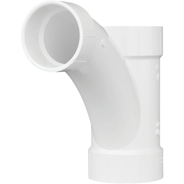 Charlotte Pipe 4 In. X 4 In. X 3 In. Reducing Tee-Wye PVC Tee PVC 00502  1800HA