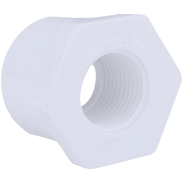Charlotte Pipe 1 In. SPG x 1/2 In. FPT Schedule 40 PVC Bushing PVC 02108  0700HA
