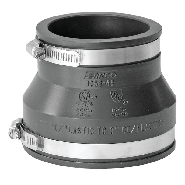 Fernco 4 In. x 3 In. Flexible PVC Coupling P1056-43
