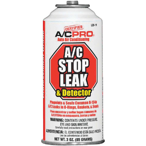 Quest 3 Oz. R-134a Refrigerant with Stop Leak & Detector LDS101-1