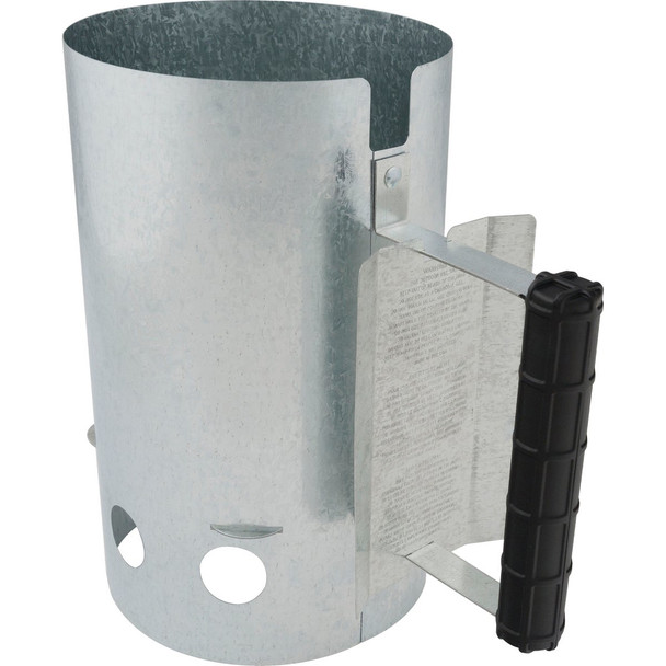 GrillPro 6.5 In. Aluminized Steel, Wood Handle Chimney Charcoal Starter 39470