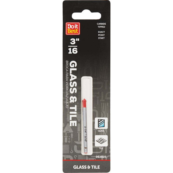 Do it Best 3/16 In. x 2-1/4 In. Carbide Glass & Tile Drill Bit QJDIB-GT-002