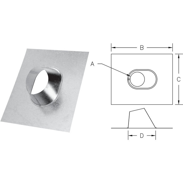 SELKIRK 4 In. RV Gas Vent Adjustable Roof Flashing 104825