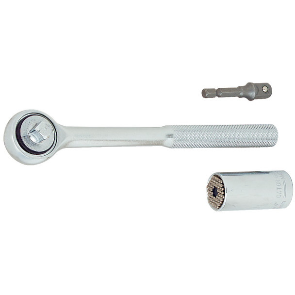 Gator Grip Universal 3/8 In. Drive Ratchet & Socket Set (3-Piece) ETC-200