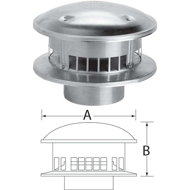 SELKIRK RV 4 In. x 8 In. x 4-1/4 In. Gas Vent Cap 104800