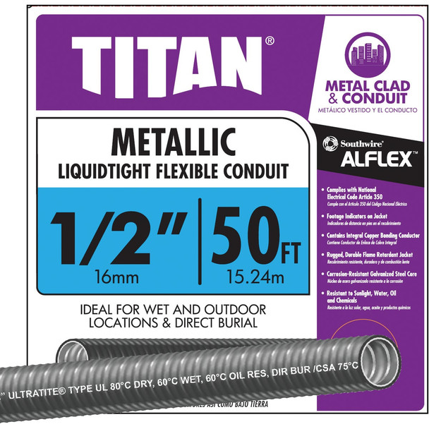 Southwire 1/2 In. x 50 Ft. Flexible Flexible Metal Conduit 55082622