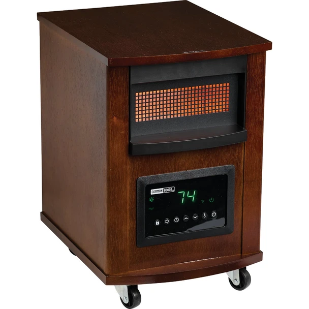 Common Goods 1500W 120V Quartz Heater with Woodgrain Cabinet HT1159N