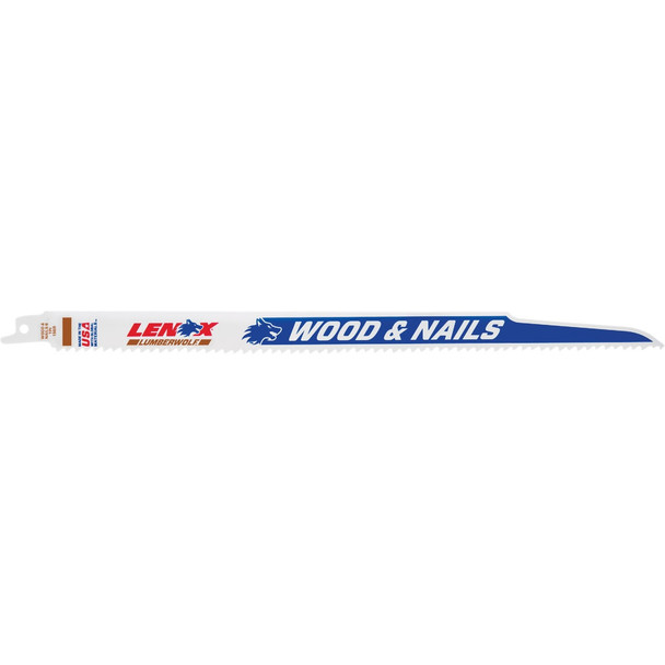 Lenox LUMBERWOLF 12 In. 6 TPI Nail-Embedded Wood Reciprocating Saw Blade