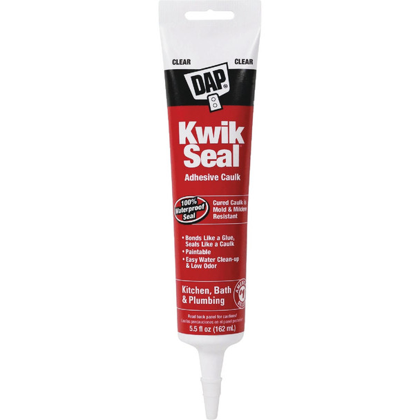 Dap Kwik Seal 5.5 Oz. Clear Kitchen & Bath Adhesive Caulk 7079818008