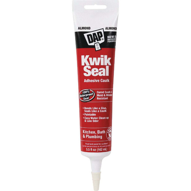 Dap Kwik Seal 5.5 Oz. Almond Kitchen & Bath Adhesive Caulk 7079818013