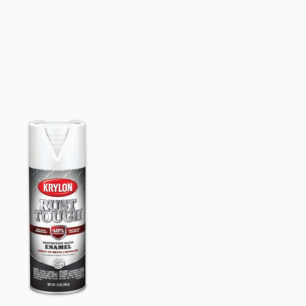 Krylon Rust Tough 12 Oz. Satin Alkyd Enamel Spray Paint, White K09268008