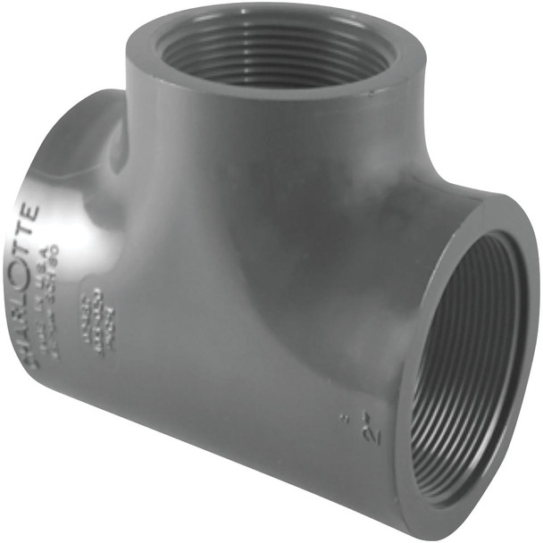 Charlotte Pipe 1/2 In. FIP Schedule 80 PVC Tee PVC 08402  1000HA