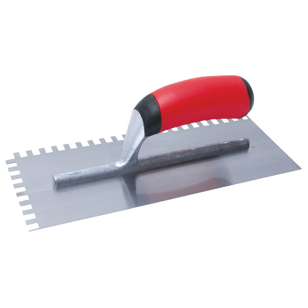 Marshalltown QLT 1/4 x 1/4 x 1/4 In. Square Notched Trowel with Soft Grip 15671