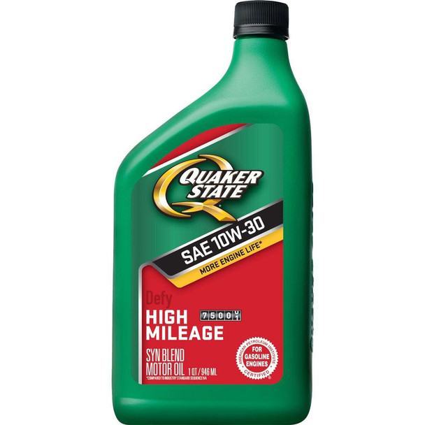 Quaker State High Mileage 10W-30 Motor Oil, 1 Qt. 550043280 Pack of 6