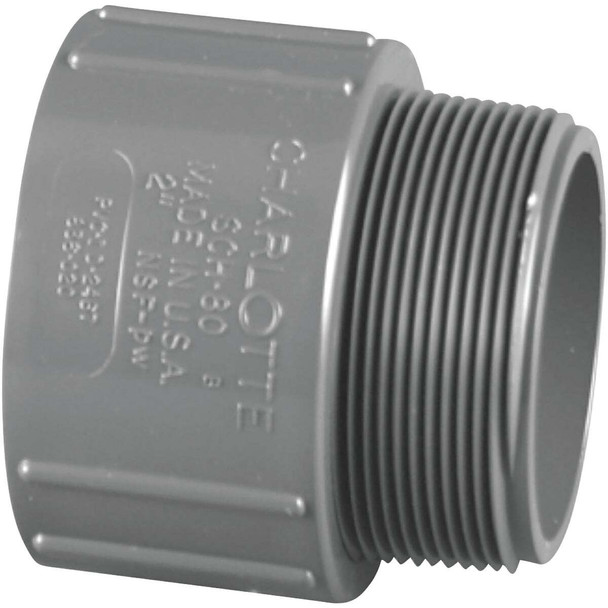 Charlotte Pipe 2 In. Schedule 80 Male PVC Adapter PVC 08109  1600HA
