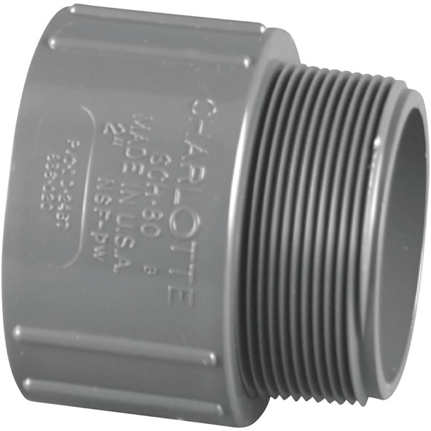Charlotte Pipe 2 In. Schedule 80 Male PVC Adapter PVC 08109  1600HA