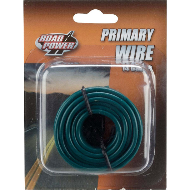 ROAD POWER 17 Ft. 14 Ga. PVC-Coated Primary Wire, Green 56421933