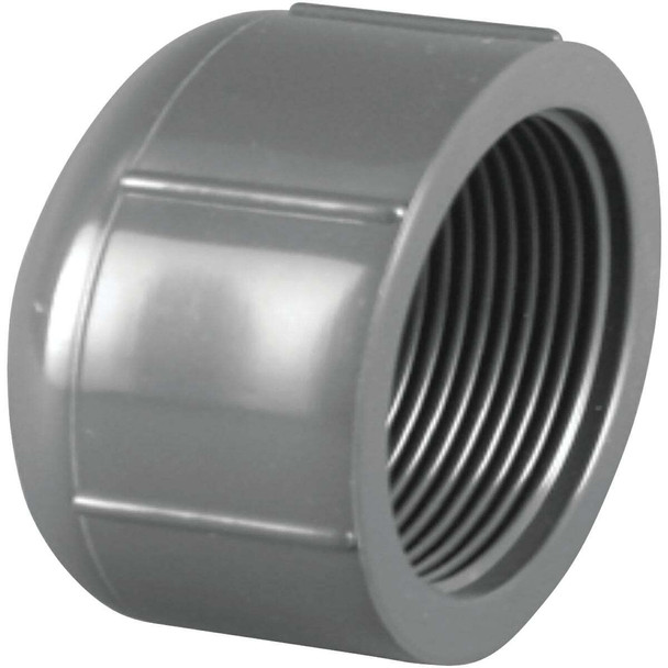 Charlotte Pipe 1/2 In. FIP Schedule 80 Threaded PVC Cap PVC 08117  1000HA