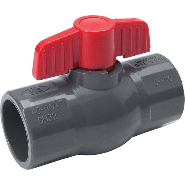 ProLine 1-1/4 In. Solvent x 1-1/4 In. Solvent PVC Ball Valve 107-606